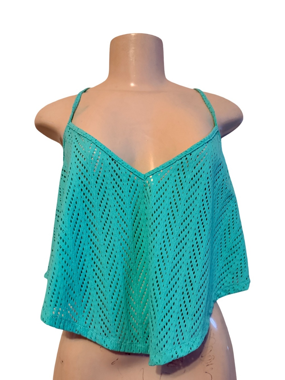 Hurley Aqua Eyelet cropped Tank Small